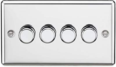 Knightsbridge CL2184PC 4G 2 Way 10-200W (5-150W LED) Trailing Edge dimmer - Rounded Edge Polished Chrome