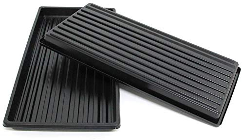 10 x Microgreens Tabletts 25,4 x 50,8 cm flache Schalen für Mikrogrün und Weizengras, 10 Schalen ohne Löcher