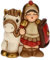THUN - Figur Soldat Krippe mit Pferd - Weihnachtsdekoration Haus - Linie Krippe, rote Variante - Keramik - 7,5 x 5,5 x 8,5 cm