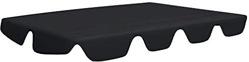 vidaXL Ersatzdach für Hollywoodschaukel Gartenschaukel Dach Dachbezug Schaukeldach Ersatz-Bezug Sonnendach Dachplane Schwarz 188/168x145/110 cm