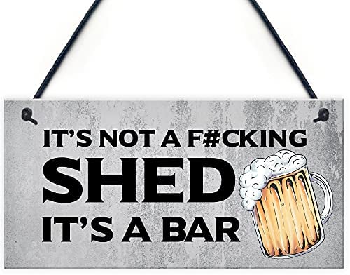 RED OCEAN Rude Shed Sign Funny Home Bar Sign Garden Shed Garage Man Cave Sign Beer Gift