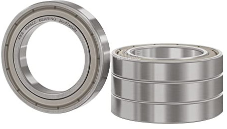 XiKe 4 Stück 6906ZZ Kugellager Abgedichtet 30x47x9mm Chromstahl und Vorgeschmiert, 6906Z Rillenkugellager mit Metall Doppeldichtung.