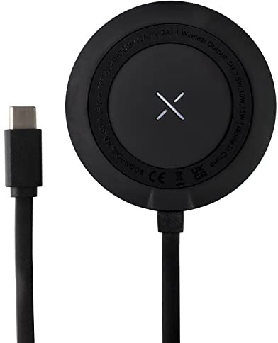Boompods MagClix Wireless Charger Pad - 15W Wireless Charging Pad, Qi-Compatible Phone Charger, Temperature Control & Case-Friendly Design, Desk Chargers for Capable Smartphone Devices, Black