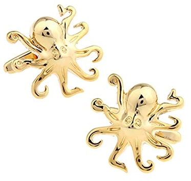 BCughia Manchettenknoepfe Klein, Manchettenknoepfe Gold Gold Kupfer Oktopus Design Manschettenknöpfe zur Geschäft Geburtstag 215x215mm
