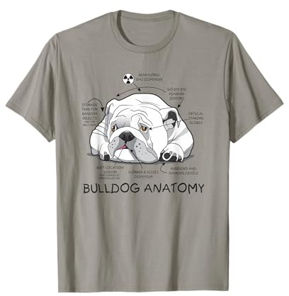 Drôle Mignon Bouledogue Anglais Anatomie Chien Biologie Cadeau T-Shirt