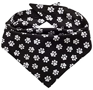 Hunde Bandana Kopftücher Hundehalstuch Dreieckstuch für Kleine, Mittelgroße und Große Hunde (Schwarz, XS)