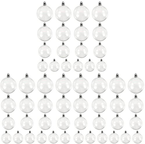 54 Pcs Iridescent Ornaments - Clear Christmas Baubles Balls - Mixed Style Decor for Tree, Wedding, Party