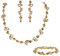 EVER FAITH Kristall Schmuck-Sets elegante Marquise- und Runde- Schliff Strass Blatt Halsketten, Ohrringe und Armband-Set für Damen Braun gold-Ton