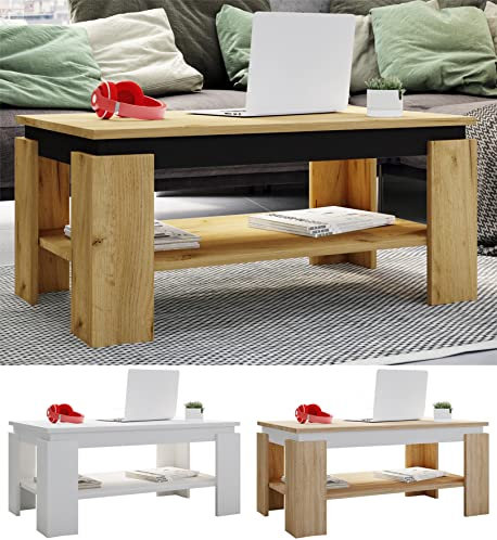 VCM Holz Beistelltisch | Couchtisch schlicht | Maße ca. H. 41 x B. 90 x T. 53cm | Wohnzimmertisch | Sofatisch - Rolas