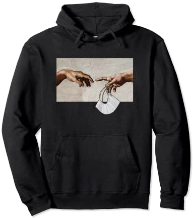 Michelangelo Lustiges Atemschutz Maske Virus Pullover Hoodie