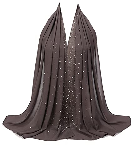 URFEDA einfarbiger Chiffon-Schal, muslimische Frauen, langer Chiffon-Schal, Hijab, Hijab für muslimische Frauen, Schleier, islamischer Schal, Wickelschleier