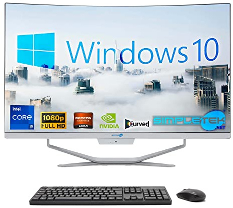 SIMPLETEK - All in One Computer 27 Core i9 Prozessor 10. Gen mit Grafikkarte GTX 1650 4GB GDDR6 | Windows 10 | 32GB RAM 2TB SSD
