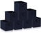 Amazing Tour 8 PCS Cube Storage Boxes 33x38x33 Foldable Fabric with Handles Collapsible for Home Office Nursery Organiser - Clothes Basket Containers, Navy Blue