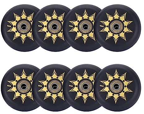 JHKJ 8er-Pack Inline-Skate-Räder, 64, 68, 70, 72, 76, 80 mm, Härte 90 A, Inline-Outdoor-Skate-PU-Ersatzrad mit ABEC-9, hohe Geschwindigkeit Lager,72mm