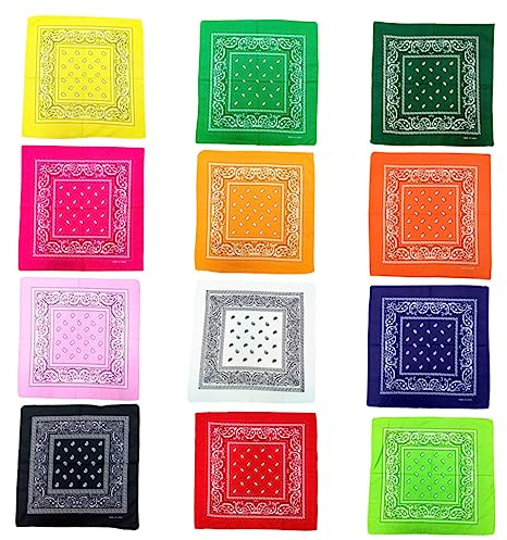CLISPEED 12St Bedrucken eines quadratischen Schals quadratisches Taschentuch quadratisches Bandana Schal-Haargummis Taschentuch Bandana Schal bedrucken Kopftuch Drucktuch Mode Sportmütze