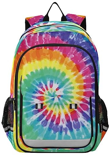 YOUJUNER Kinder Schulrucksack Regenbogen-Krawattenfarbe Schulranzen Schultasche Sporttasche Backpack für Mädchen Jungen