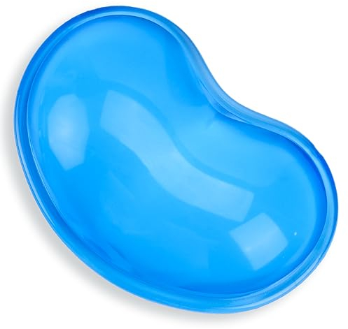 Gel Wrist Rest Ergonomic Mouse Pad Translucence Blue Silicone Gel Cushion for Mouse Fatigue Relief Hand Pillow Soft Wrist Support Pad for Laptop Office Work Computer Gaming