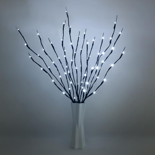 URAQT Led Branch Light, 3 Pack 73cm LED Twig Lights Tree Branch Lights Flexible Branch Decoration Light for Home Shop Windows Vase Table Room, White Light