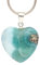 Lebensquelle Plus Herzanhänger aus echtem Edelstein | Öse aus 925er Silber - zwei Größen | Naturstein Anhänger Herz | Schmuck & Geschenkidee (Larimar, S (1,4 x 1,4 cm))
