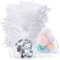 Lot de 80 Sachet Organza, Pochette Cadeau Noel Pochon Pochette Bijoux Sachet Bonbon Petit Sachet Transparent Sac Organza Sachets Pochon Bijoux Sachet Lavande pour Fête De Noël Anniversaire
