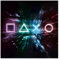 Bilderwelten Fototapete Gaming Neon Controller Symbole 288 x 288 cm Vlies-Tapete XXL Smart Wandtapete Wanddekoration Wohnzimmer Schlafzimmer