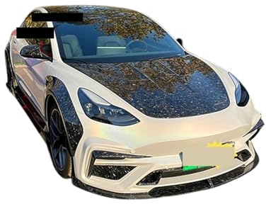 Mises à niveau des pare-chocs avant et arrière en fibre de verre ou semi-carbone, ailes larges, kit de carrosserie de capot, compatible avec Tesla modèle 3 (Color : FRP a set)