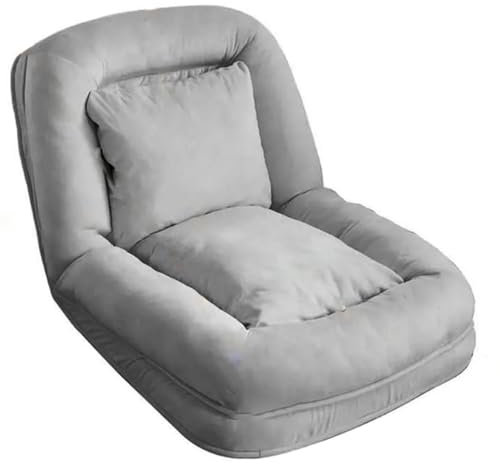 Klappbares Tatami-Schlafsofa, Schlafsofa mit Dickem Boden, 5-Fach Verstellbar, Weiche Bequeme Futon-Couch für das Heimbüro im Wohnzimmer,Grau,M