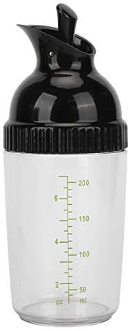 Récipient De Vinaigrette 2 Pièces, Bouteille De Shaker De Vinaigrette De 200 Ml Distributeur De Vinaigrette Bouteille De Mélangeur De Shaker Sauce Salade avec Couvercle Pour la Maison Cuisine(Noir)