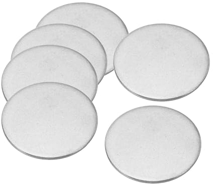 PATIKIL 34mm Steel Disc, 10Pcs Round Metal Stamping Blanks Tags Circle Metal Strike Plate DIY for Engraving Stamping Craft