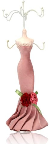 flexman Rotante Porta Gioielli, Espositore per Collane per Manichini Moda, Porta Collane Orecchini Supporto, Organizer Gioielli in Metallo per Riporre Orecchini, Collane, Bracciali