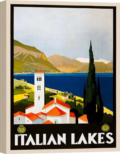 ART PRINT CAFE' - Vintage Poster - Kunstdruck auf Leinwand - Italian Seen - 90x120 cm
