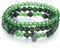 FULU AUTUMN Perlenarmband Stretch Damen Armband Mehrschichtiges Boho Modeschmuck für Mama Oma und Frau Geburtstagsgeschenk(Dark green)