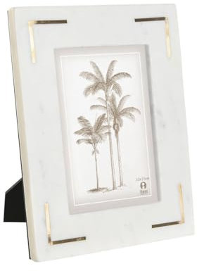 Home ESPRIT Bilderrahmen Weiß Gold Messing Marmor Natur Shabby Chic 20 x 2 x 25 cm, bunt