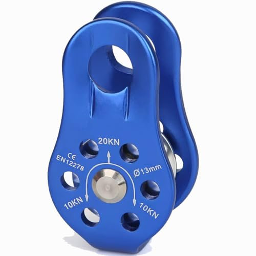 Tread star Seilrolle Umlenkrolle 20 kN Hochleistungs-Seilrolle Aus Aluminiumlegierung Für Das 12-mm Einseil-Riemenscheibenblock für 12-mm(1-blau)