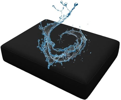 Morbuy Outdoor Sitzkissen Bezüge für Rattanmöbel, Lounge Möbel, Gartenmöbel, Palettenkissen Bezüge mit Reißverschluss, Wasserdicht (65x65x10, Schwarz)