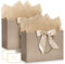 BBLIKE Geschenktüten mit Henkel - 2 Geschenktasche 2 Grußkarten 4 Sydney Paper, Papiertüten mit Henkel, Geschenkverpackung für Geschenk, Geburtstag, Feier, Hochzeit (Champagnerfarbe)