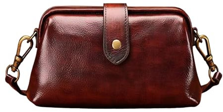 budiniao Vielseitige Arzttasche im Retro Stil mit Innentasche, elegantes und vielseitiges PU, exquisites, attraktives Zubehör für Mädchen, Kaffee