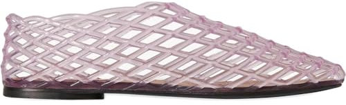 HKFBHFKM 2024 New Jelly Mesh Ballet Flats for Women Adult Clear Hollow Jelly Sandals Beach Ballerina Jellies Shoes(Pink,4 UK)