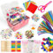 LINAYE 2500+Pcs Bastelset Bastelkoffer für Kinder,Bastelmaterial Bastelbox Gehören Pfeifenreiniger,Pompons,Scrapbooking Basteln Set Alter 4 bis 10 Geschenk für Junge Mädchen Bastelbedarf Dunkelrosa