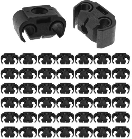 Yuiturt 50 Stück Auto Bremsleitung Clip Bremsleitung Halter, Schwarzer Kunststoff Doppelclip für Bremsschlauch für Befestigung Fahrzeugleitungen 811611797