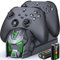 HELLCOOL Charging Dock for Xbox Controller with 2x5520mWh Rechargeable Battery for Xbox Series X|S,Xbox One/Elite/S|X Controller,Battery Pack for Xbox Charger with Battery Compartment/LED(Grey)