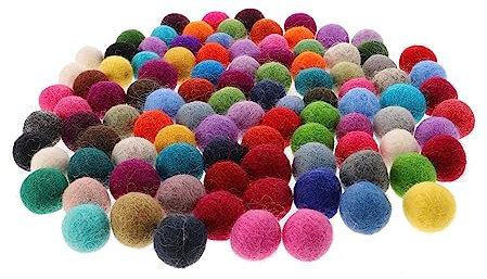 BEBEMOKO 100 Stück Wollfilz Kugeln 2cm Mixfarben Selbstgemacht Haarnadel Und Girlande Bastelmaterial Filzkugeln Für Schmuck Und Heimdekoration