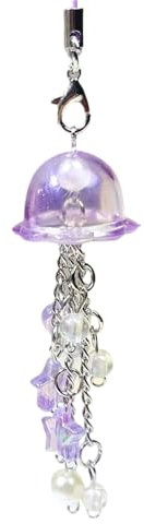 DIIOOMIEEU Modischer Quallen-Handyanhänger, stilvolles Handy-Schlüsselband, stilvolles Schlüsselanhänger-Zubehör für Handys, Schlüssel und Kopfhörer