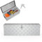 LZQ Boîte de transport en aluminium avec couvercle - 800 x 220 x 225 mm - Caisse en aluminium avec serrure pour outils - Stable et étanche - Pour véhicules et remorques - Argenté