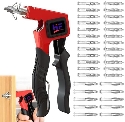Hohlraumdüel Set mit 34 Metall-Dübeln,Schrauben in 3 Größen,Hohlrambel Zange Set Funktioniert Hohlrauübel Set