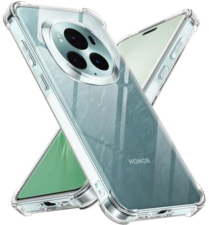 Xiltlly Coque pour Honor Magic 6 Pro 5G, Ultra Fine Transparent Étui de Protection en Antichoc Silicone Clair Mince Souple TPU avec Coins Renforcés Bumper Housse pour Honor Magic 6 Pro 5G 6.8