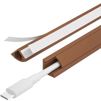 YZWZZXC 39in Corner Cable Concealer, Cable Protector, PVC Extension Cord Hider, Triangular Cable Duct, with Self-adhesive Backing, for Home Office or Outdoor Settings(Brown,32mm/1.3in)