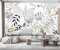 Papier Peint Panoramique Feuilles Florales Noir Et Blanc Papier Peint 3D Intissé Tapisserie Poster Chambre Salon Decoration Murale RMwallpaper11-350x250cm