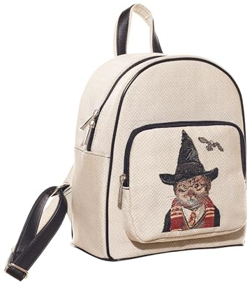 Signare Tapestry Casual Backpack Rucksack Women School Bags with Animal Design (Magical Cat)