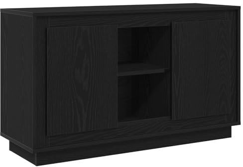 vidaXL Buffet Chêne Noir 102 x 35 x 60 cm Bois d'ingénierie, Buffet Moderne, Meuble de Salle à Manger, Robuste avec étagères, Rangement Pratique, Espace Ample pour Le Salon